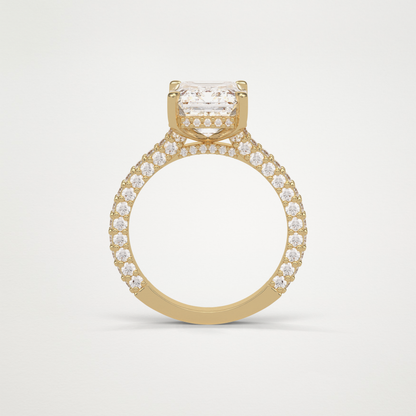 Emerald Pave Lab Grown Diamond Engagement Ring