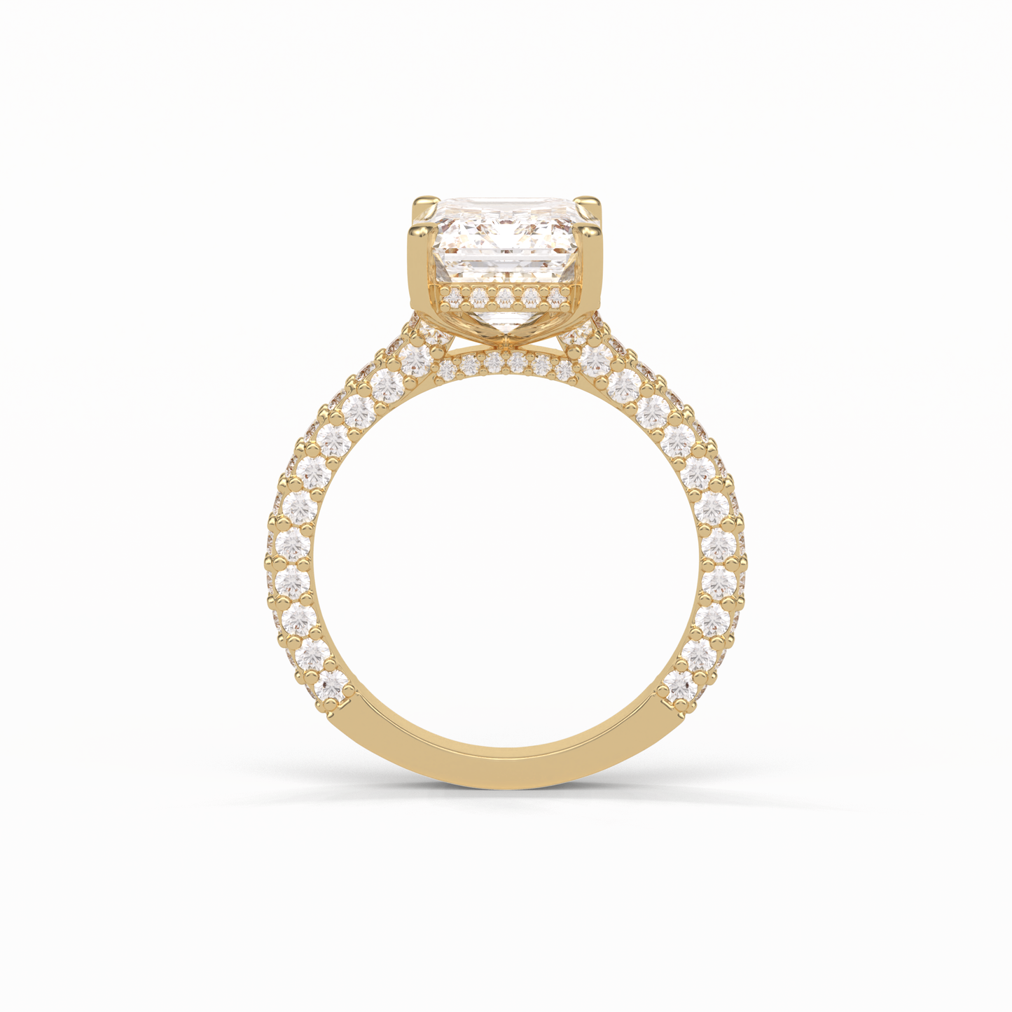 Emerald Pave Lab Grown Diamond Engagement Ring