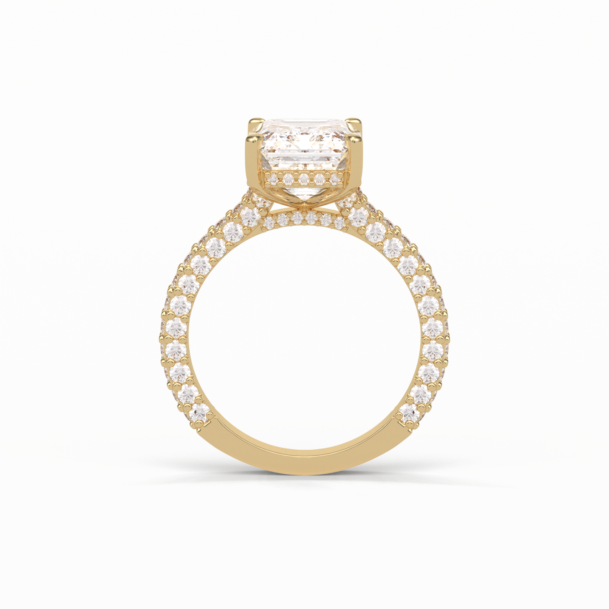 Emerald Pave Lab Grown Diamond Engagement Ring