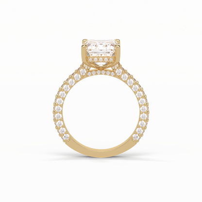 Emerald Pave Lab Grown Diamond Engagement Ring