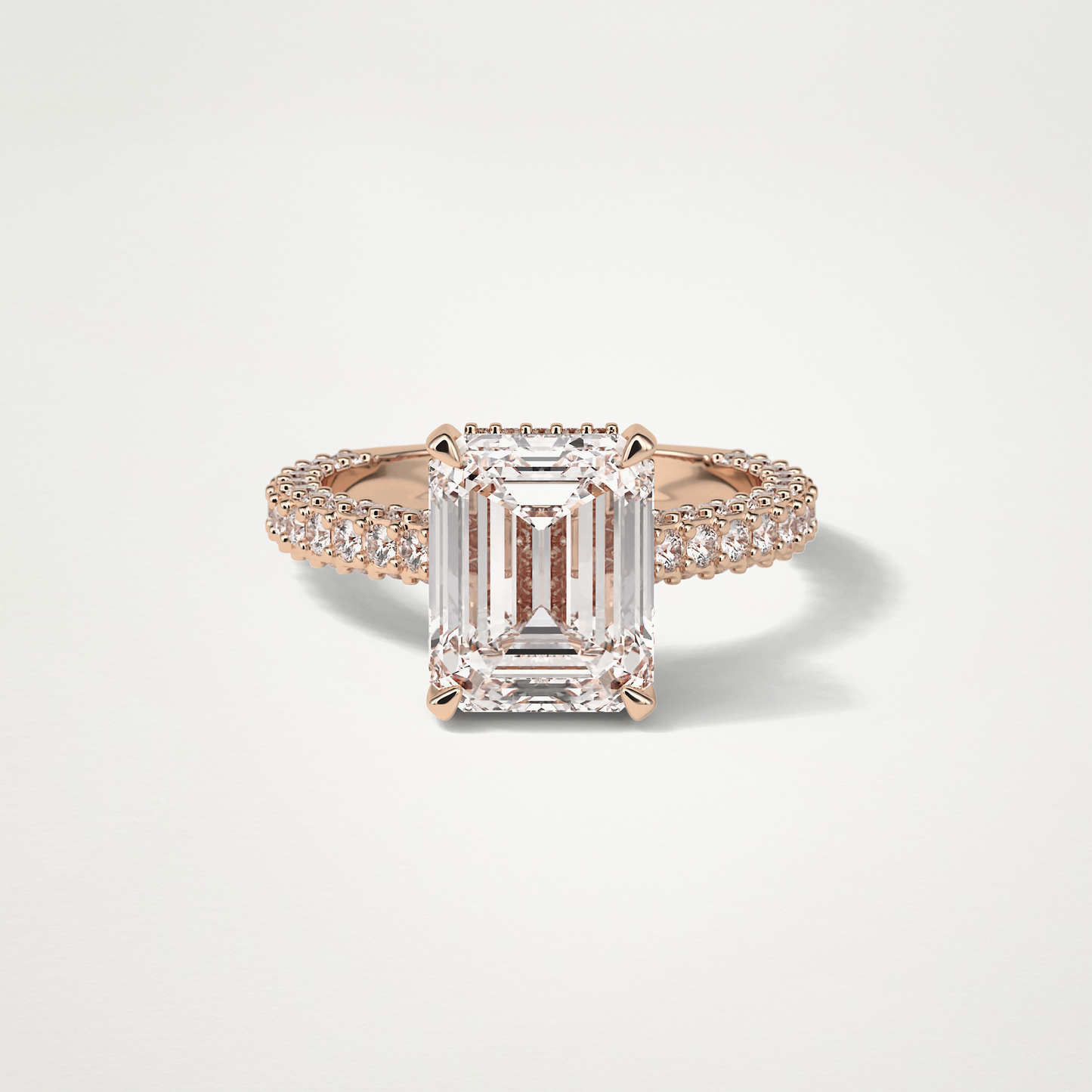 Emerald Pave Lab Grown Diamond Engagement Ring