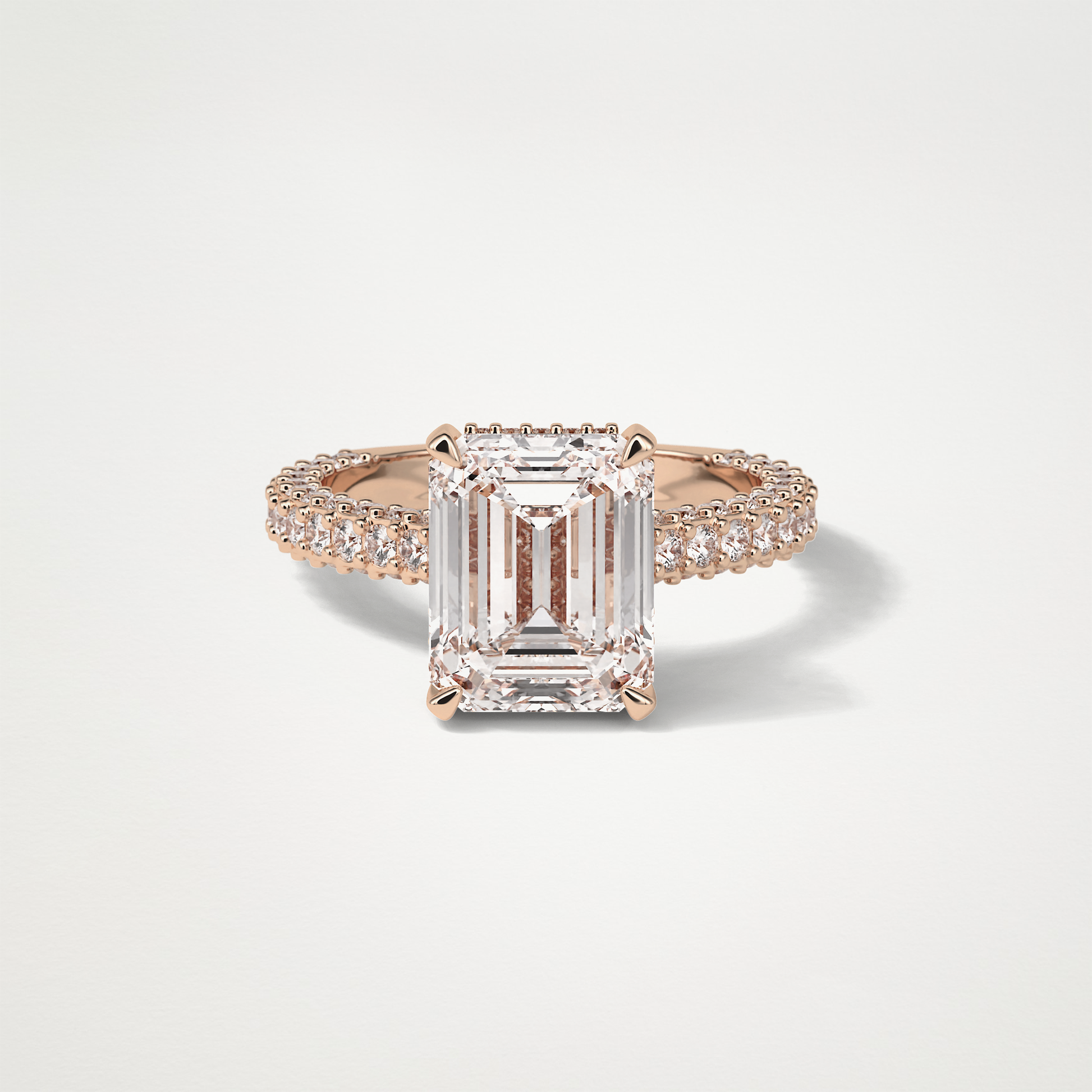 Emerald Pave Lab Grown Diamond Engagement Ring