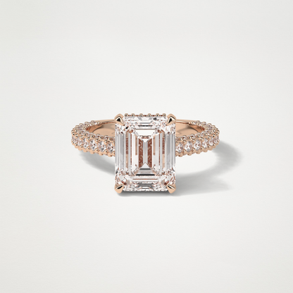 Emerald Pave Lab Grown Diamond Engagement Ring
