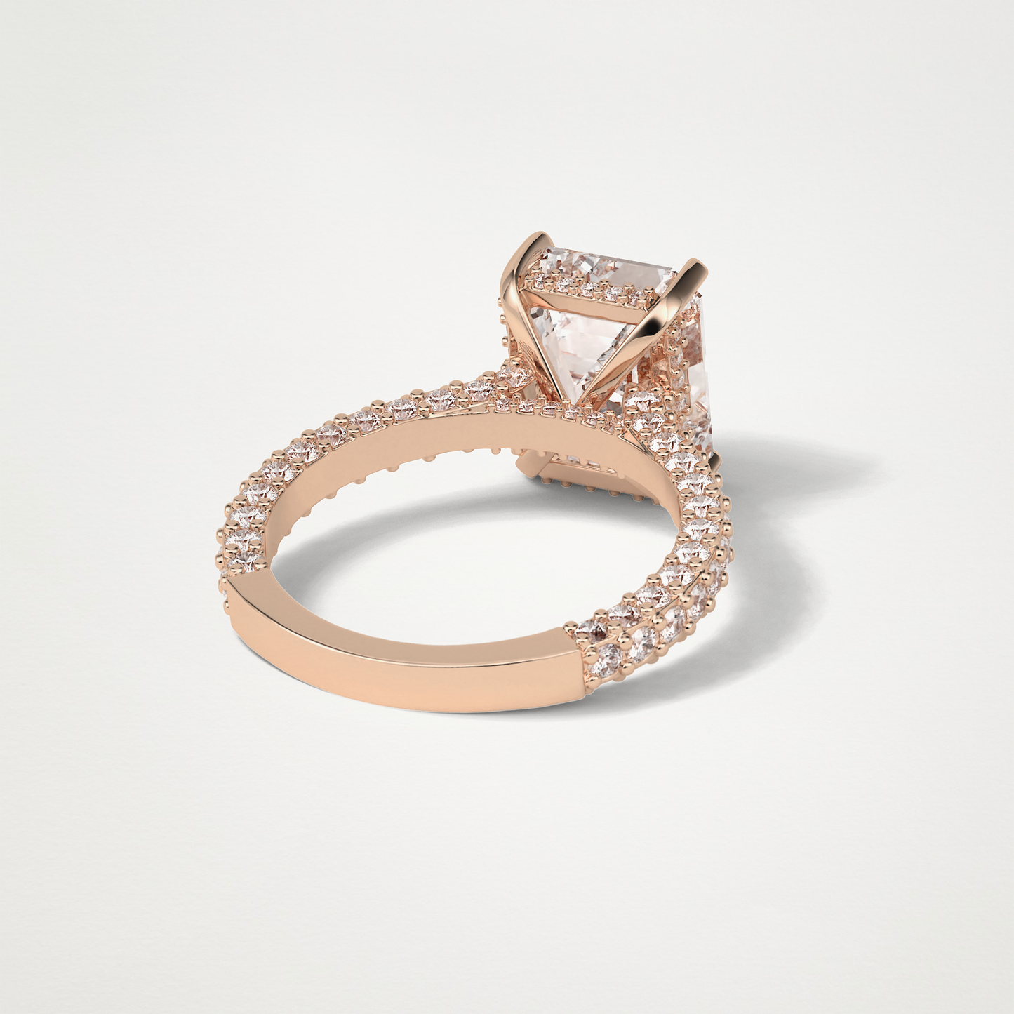 Emerald Pave Lab Grown Diamond Engagement Ring