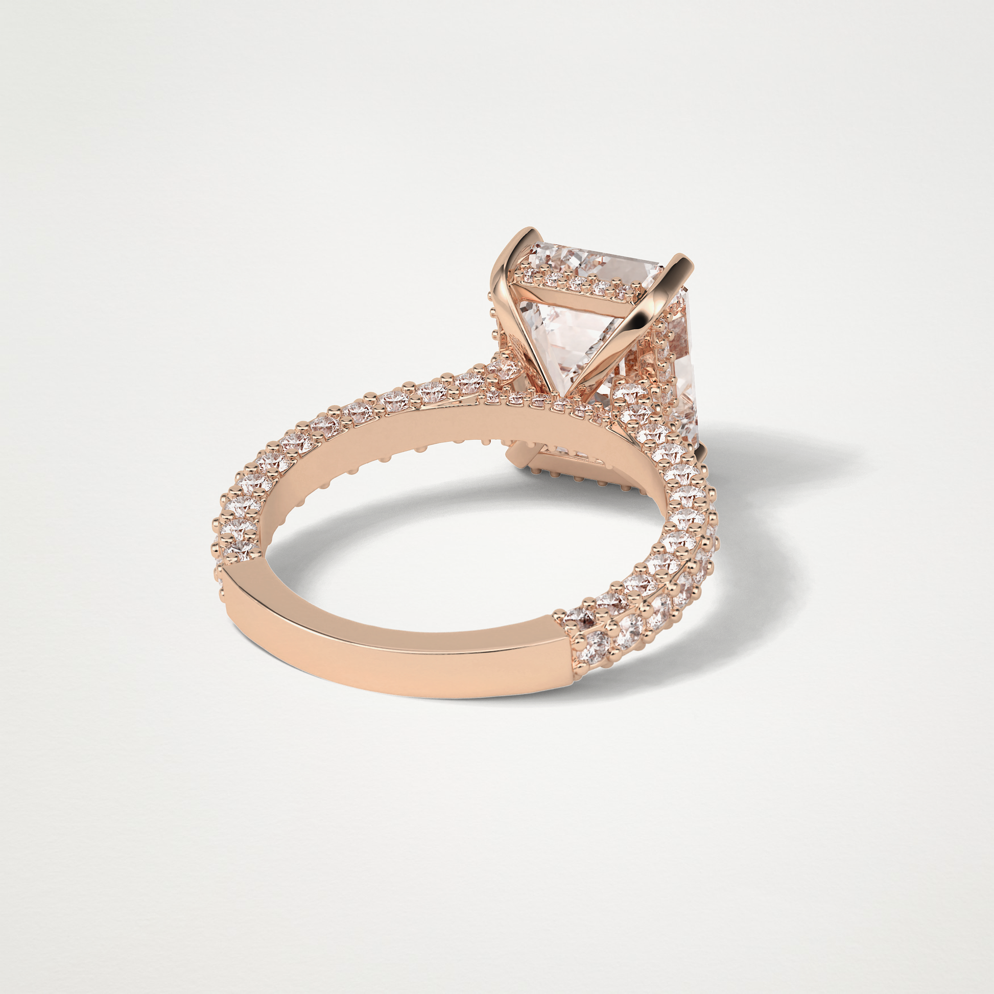 Emerald Pave Lab Grown Diamond Engagement Ring