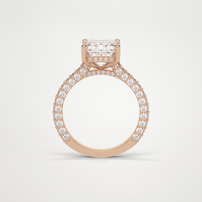 Emerald Pave Lab Grown Diamond Engagement Ring
