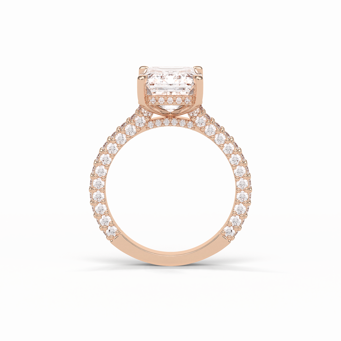 Emerald Pave Lab Grown Diamond Engagement Ring