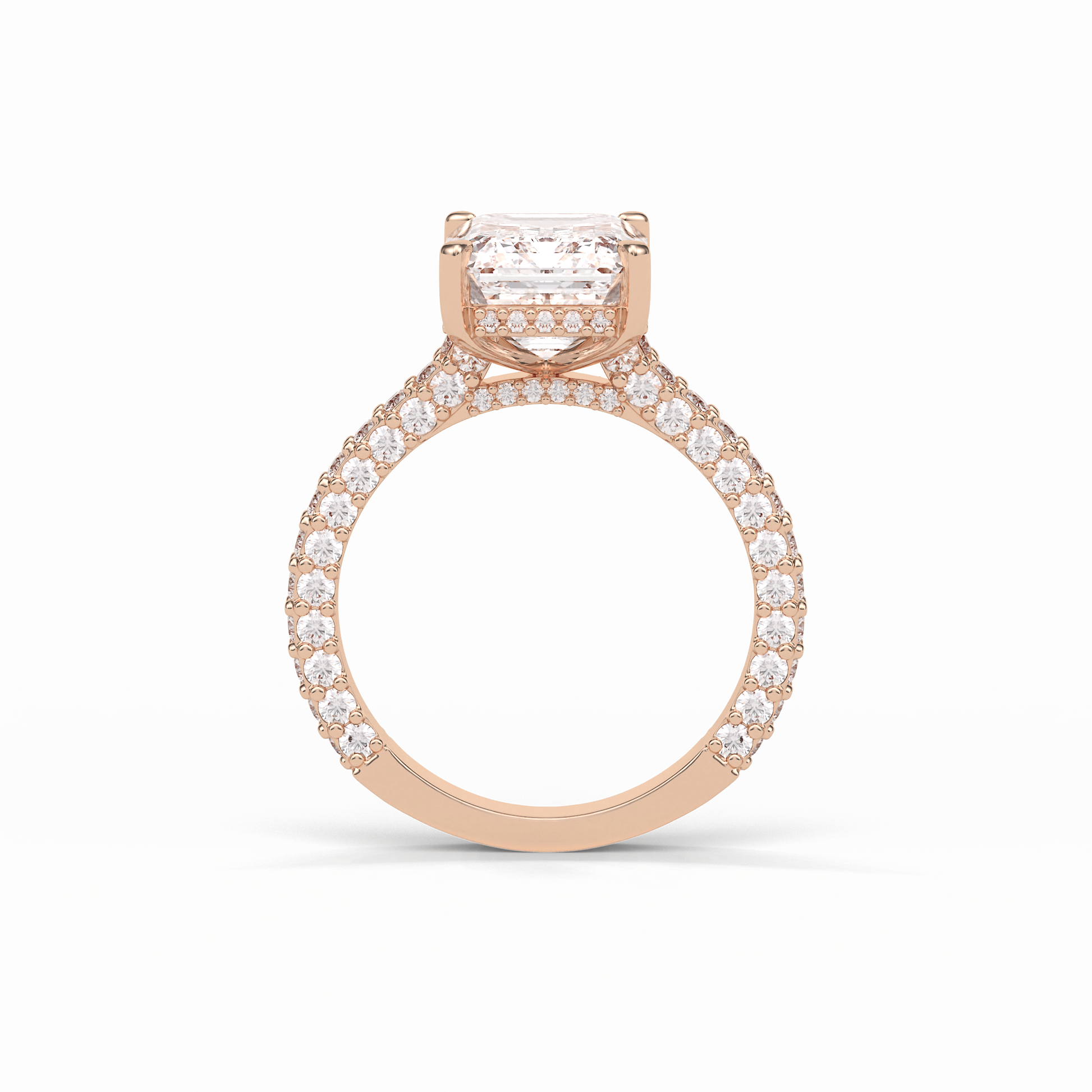 Emerald Pave Lab Grown Diamond Engagement Ring