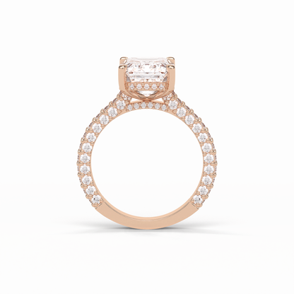 Emerald Pave Lab Grown Diamond Engagement Ring