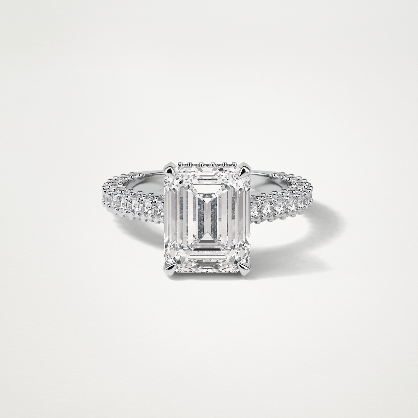 Emerald Pave Lab Grown Diamond Engagement Ring