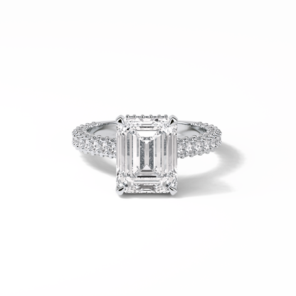 Emerald Pave Lab Grown Diamond Engagement Ring