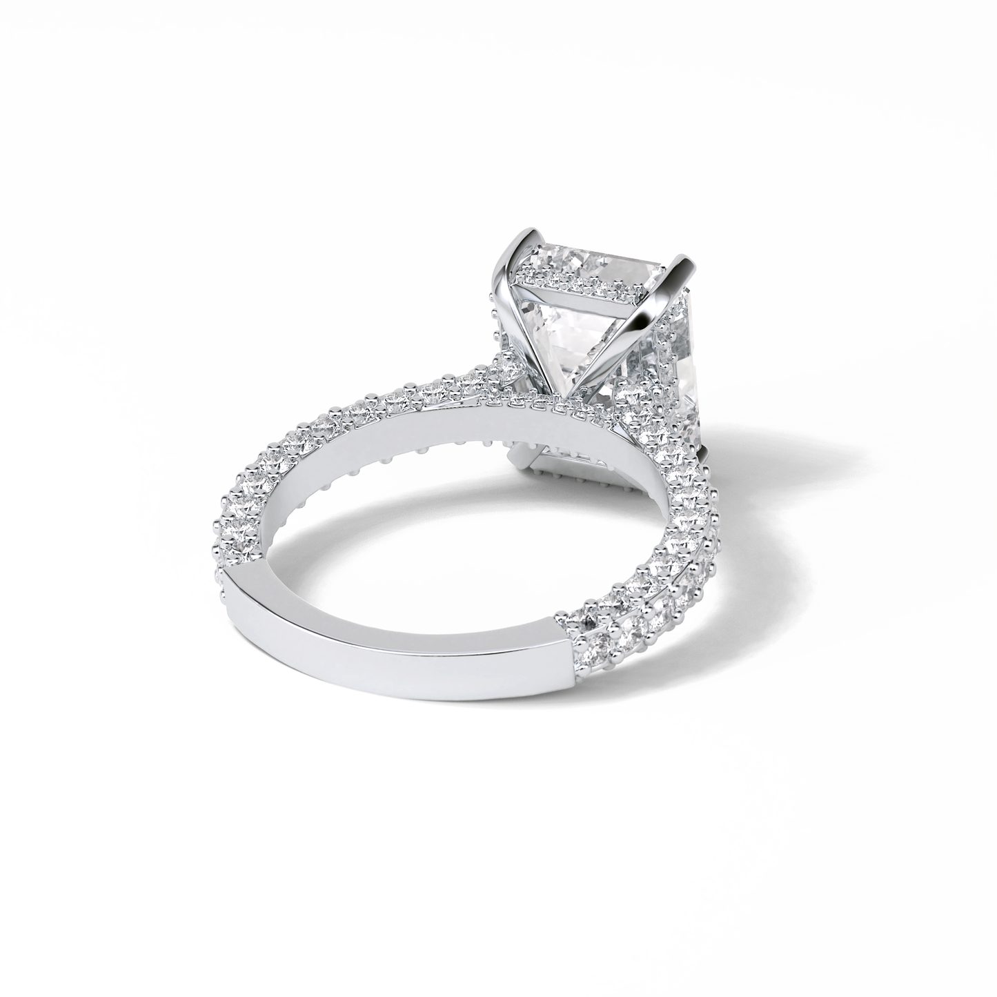 Emerald Pave Lab Grown Diamond Engagement Ring