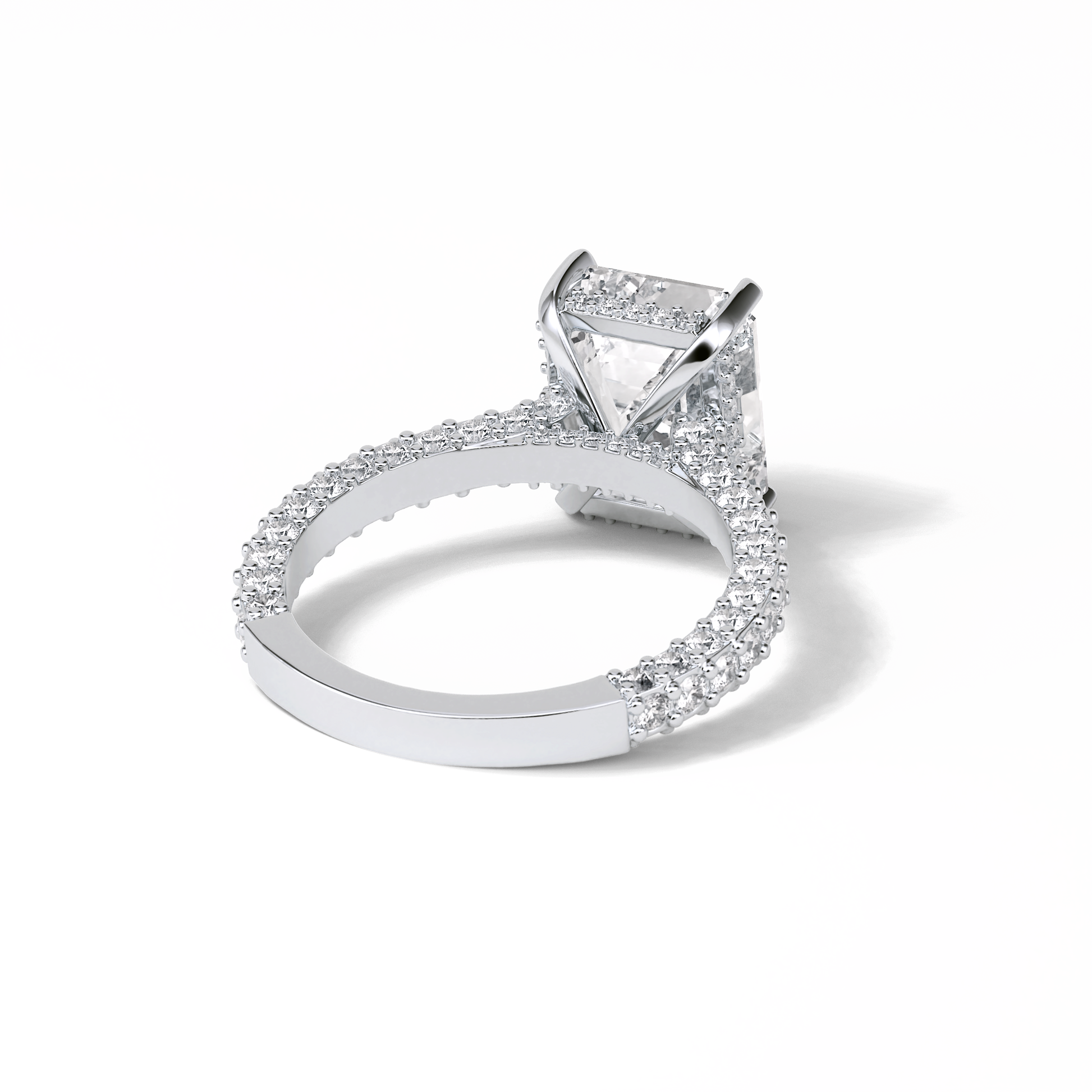 Emerald Pave Lab Grown Diamond Engagement Ring