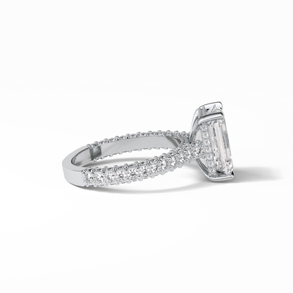 Emerald Pave Lab Grown Diamond Engagement Ring