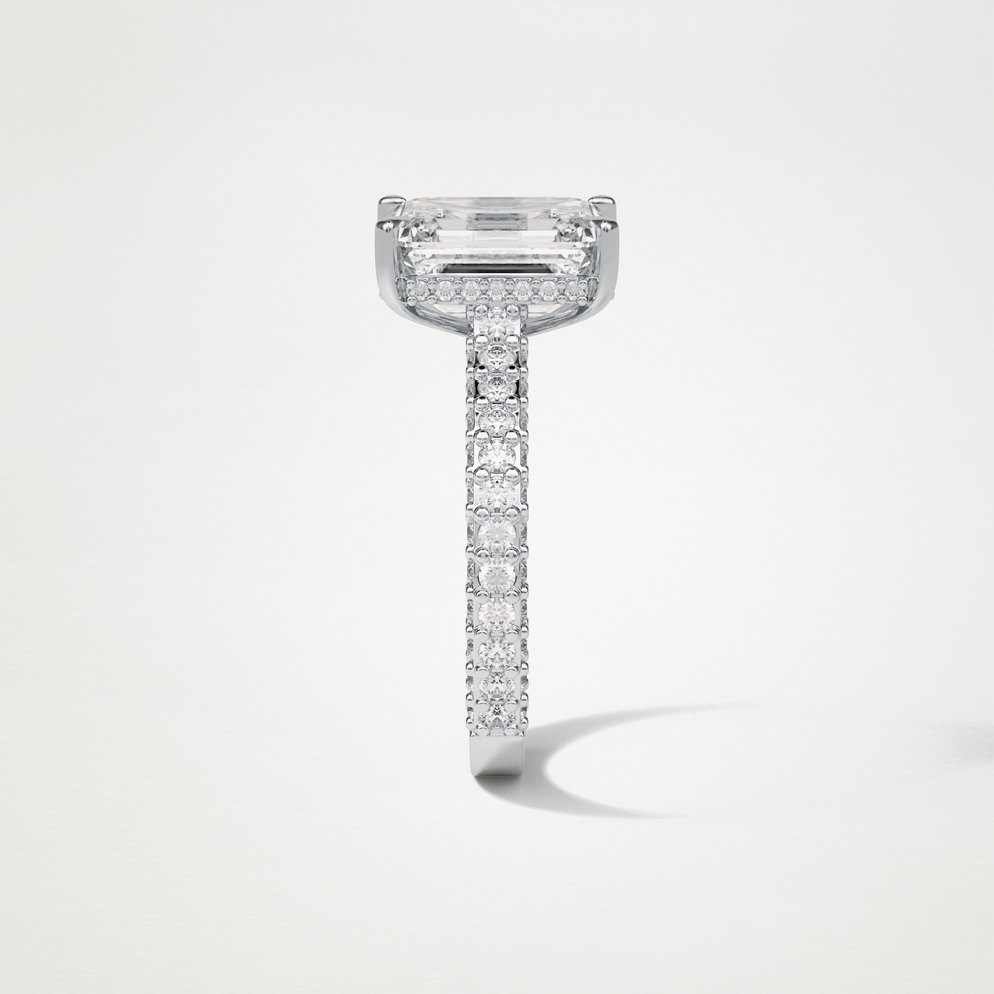Emerald Pave Lab Grown Diamond Engagement Ring