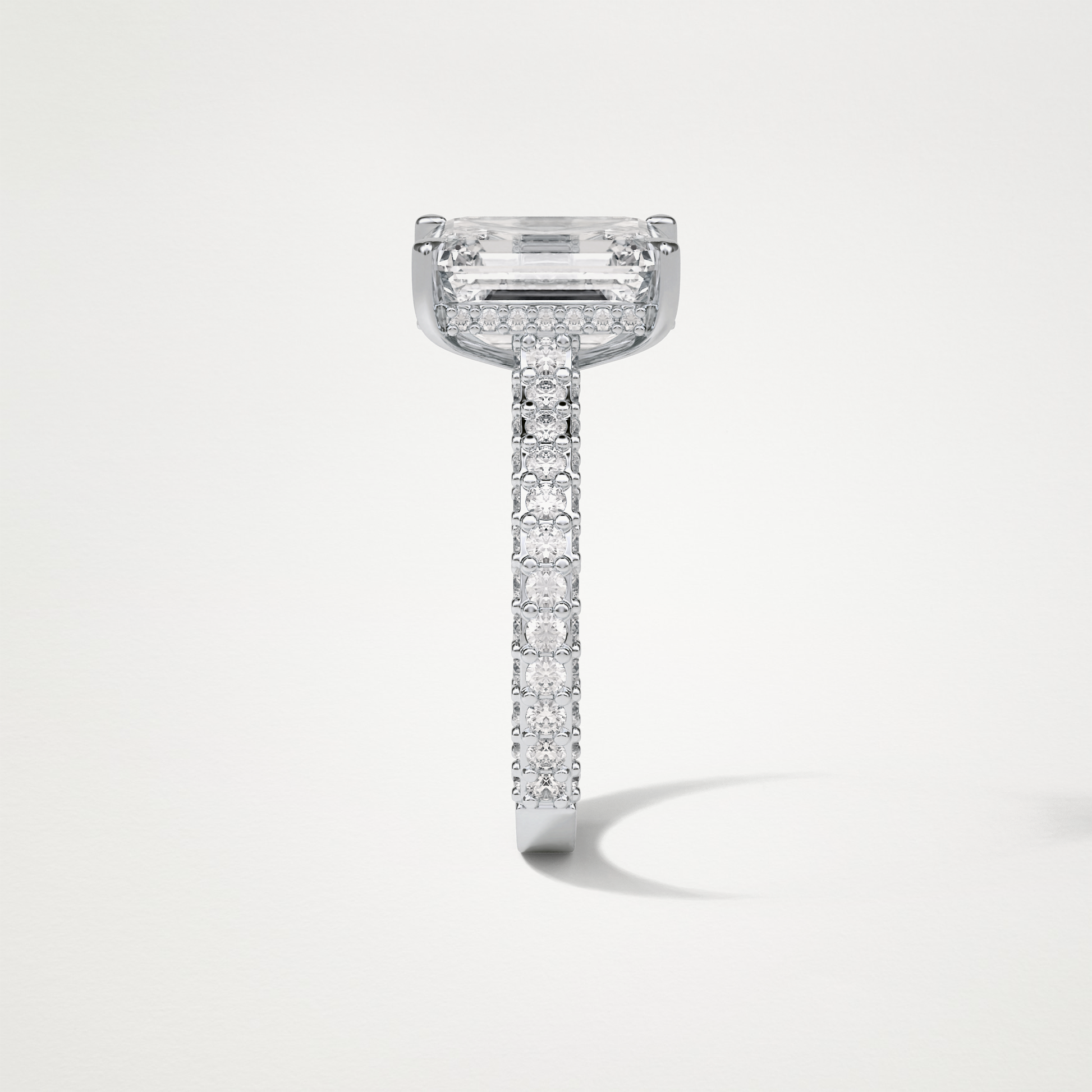 Emerald Pave Lab Grown Diamond Engagement Ring