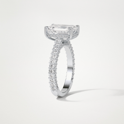 Emerald Pave Lab Grown Diamond Engagement Ring