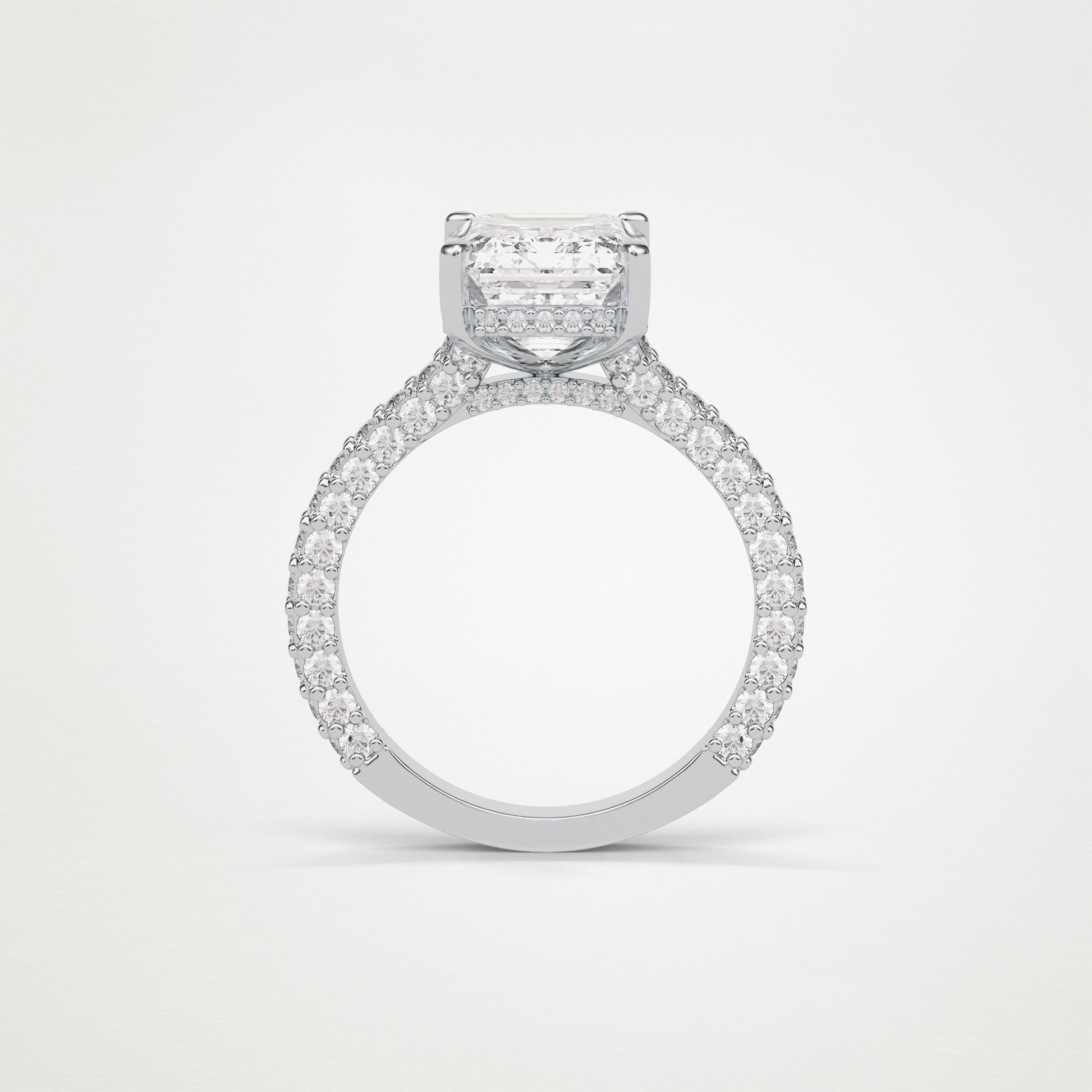 Emerald Pave Lab Grown Diamond Engagement Ring