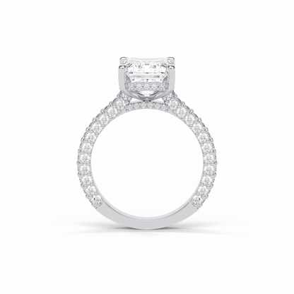 Emerald Pave Lab Grown Diamond Engagement Ring