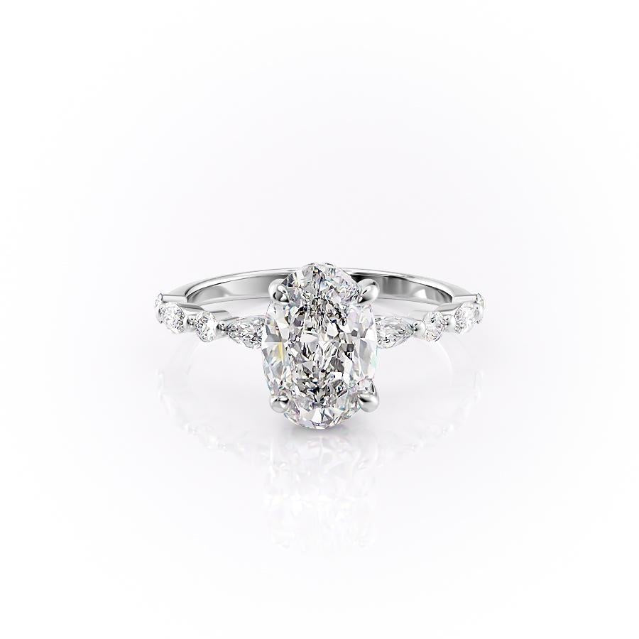 2.10 CT Oval Cut Pave Setting Moissanite Engagement Ring 10