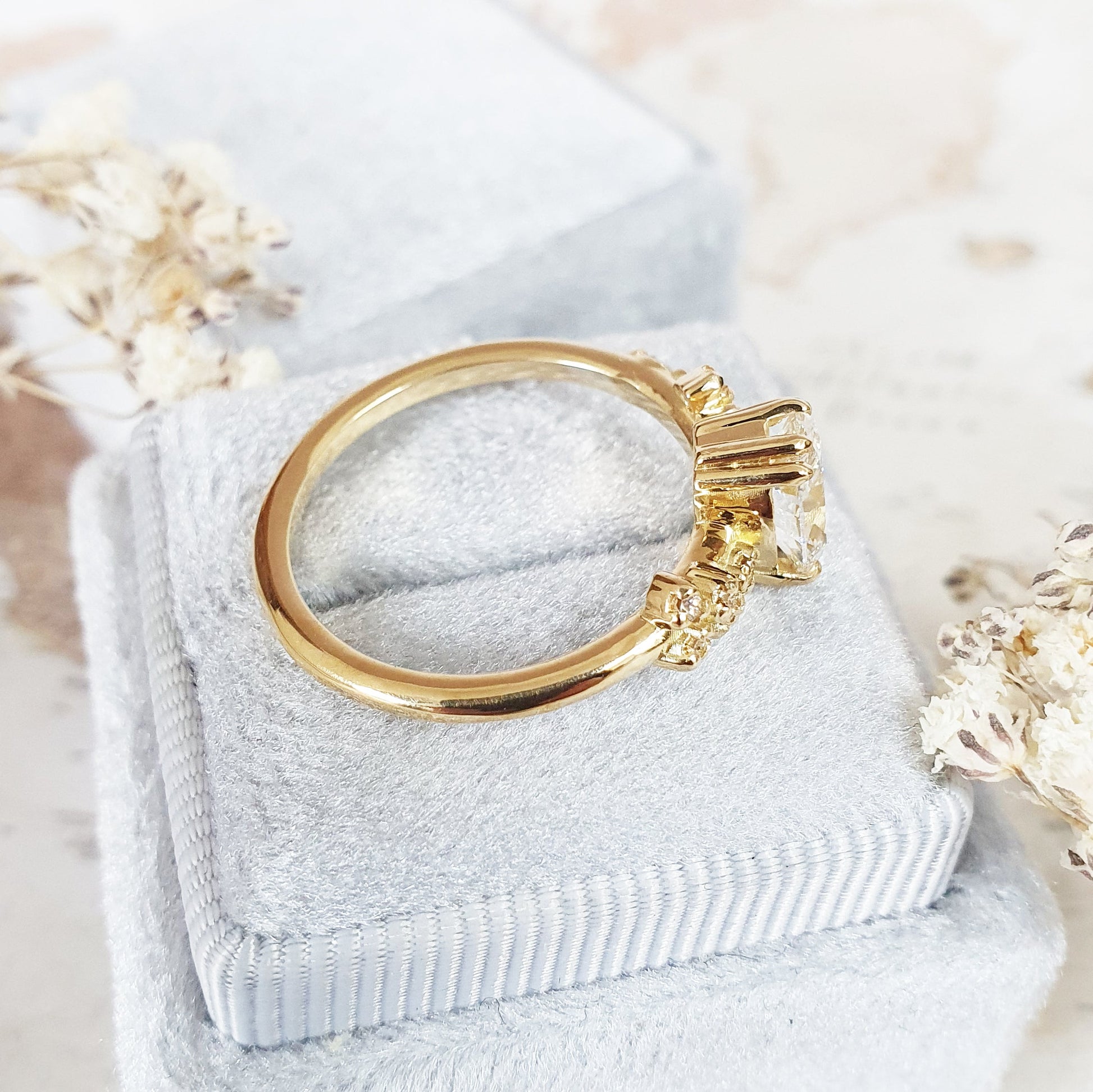 Oval Art Deco Lab Grown Diamond Engagement Ring