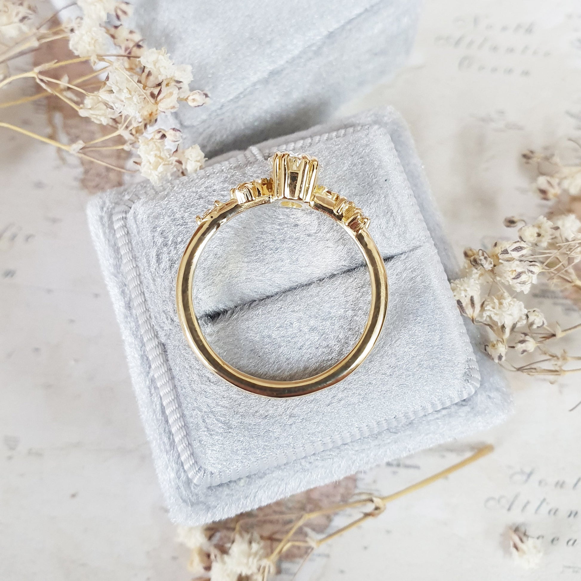 Oval Art Deco Lab Grown Diamond Engagement Ring