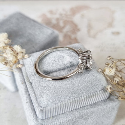 Oval Cluster Lab Grown Diamond Engagement Ring