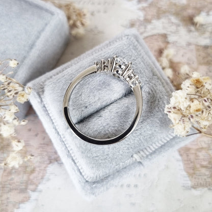 Oval Cluster Lab Grown Diamond Engagement Ring