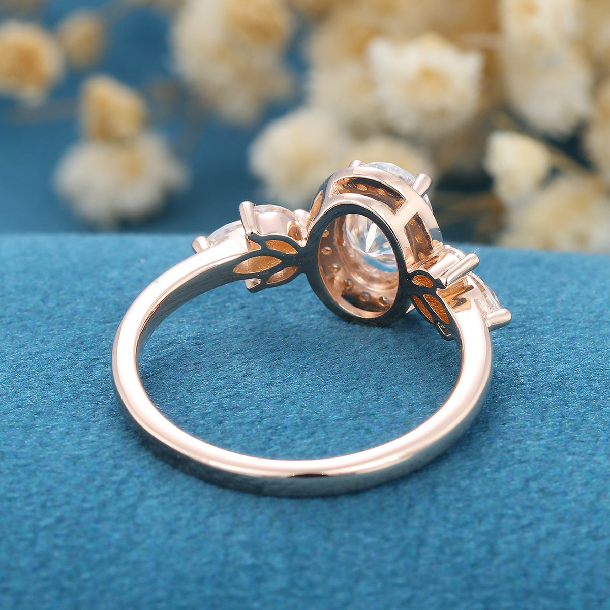 Oval Cluster Lab Grown Diamond Engagement Ring