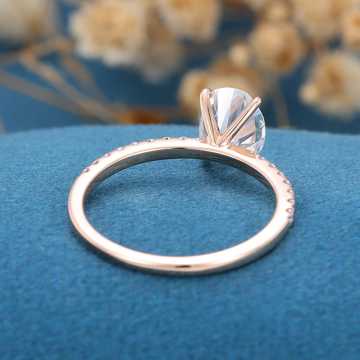 Oval Pave Lab Grown Diamond Engagement Ring