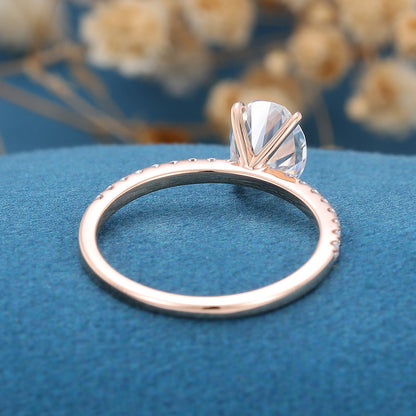 Oval Pave Lab Grown Diamond Engagement Ring