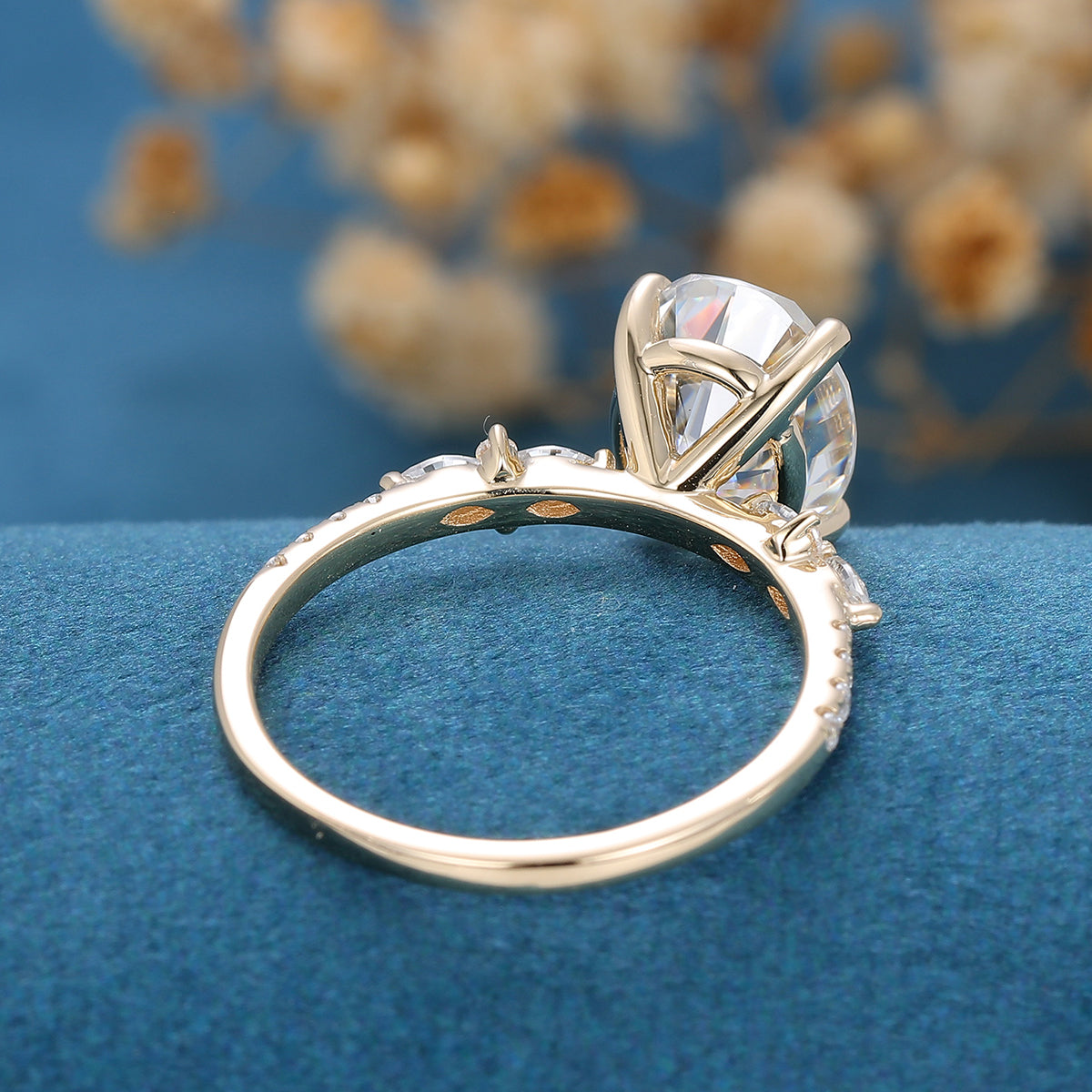 Oval Cluster Lab Grown Diamond Engagement Ring
