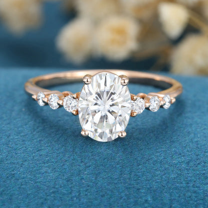 Oval Pave Lab Grown Diamond Engagement Ring