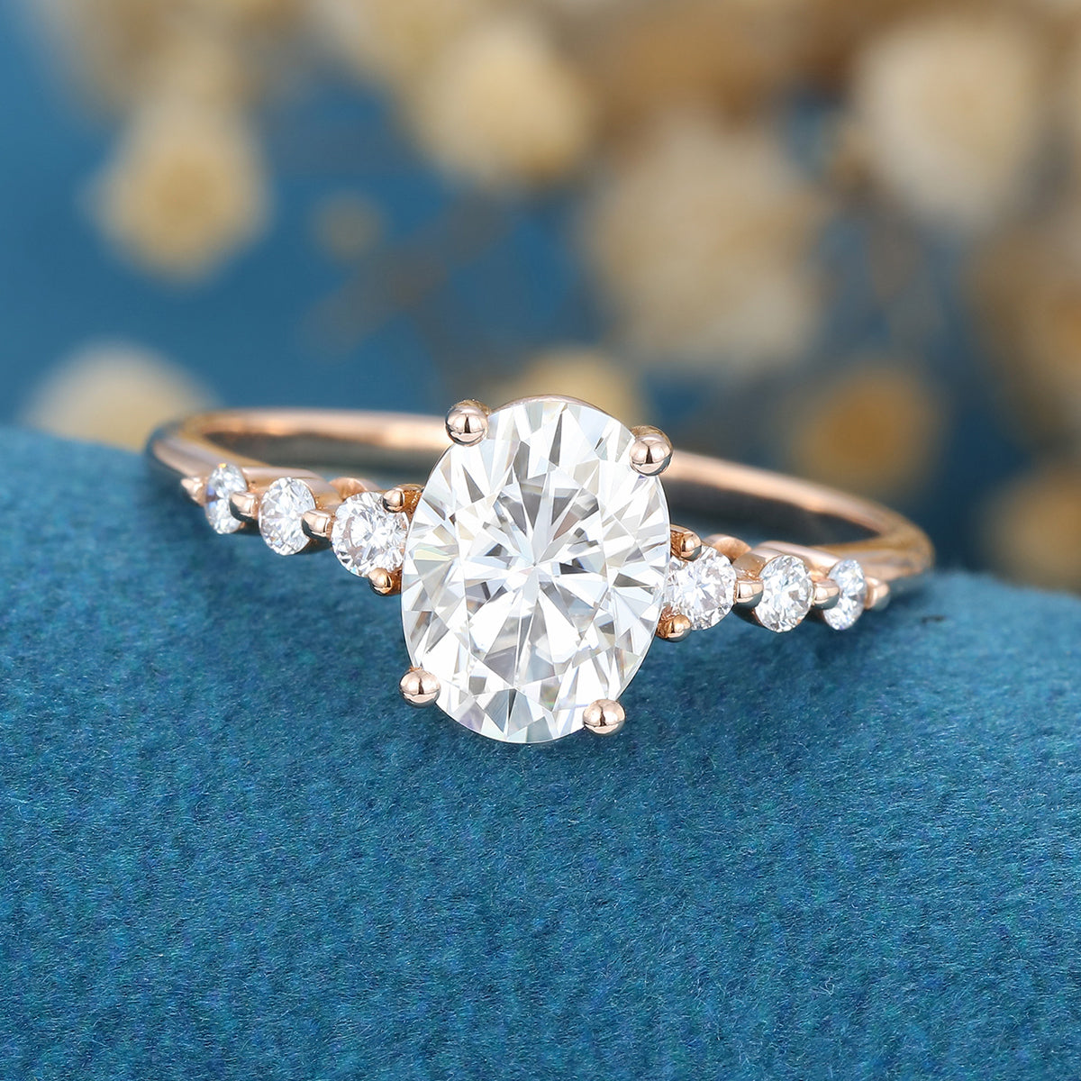 Oval Pave Lab Grown Diamond Engagement Ring