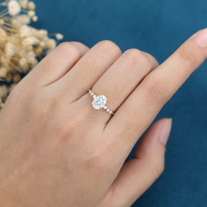 Oval Pave Lab Grown Diamond Engagement Ring