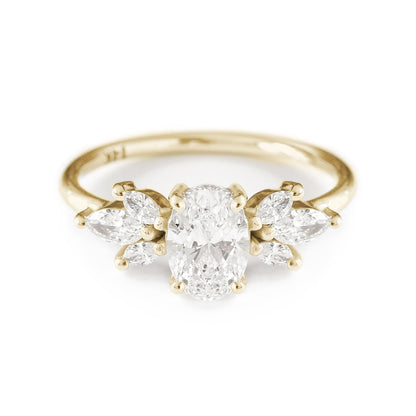 Oval Cluster Lab Grown Diamond Engagement Ring