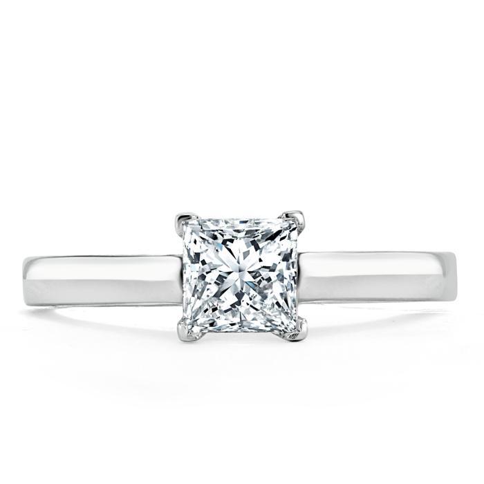 1.0 CT Princess Cut Solitaire Moissanite Engagement Ring 1