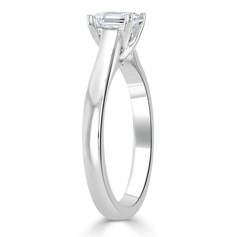 1.0 CT Princess Cut Solitaire Moissanite Engagement Ring 3