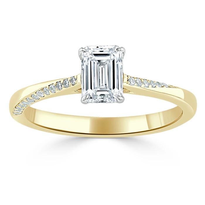 0.75 CT Emerald Cut Solitaire Moissanite Engagement Ring 5