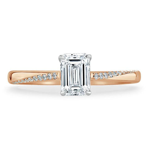 0.75 CT Emerald Cut Solitaire Moissanite Engagement Ring 7