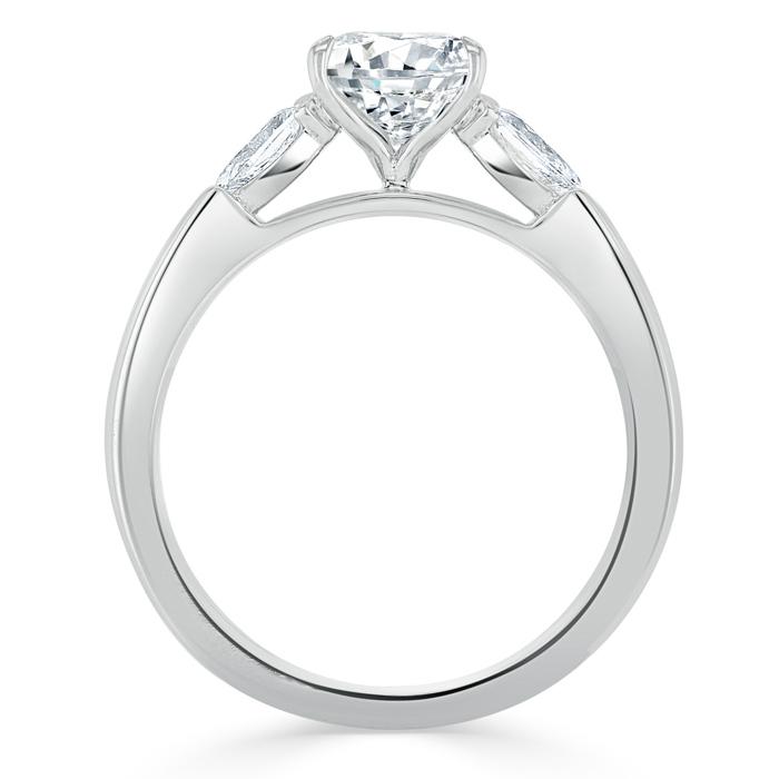 0.75 CT Cushion Cut Three Stone Moissanite Engagement Ring 3