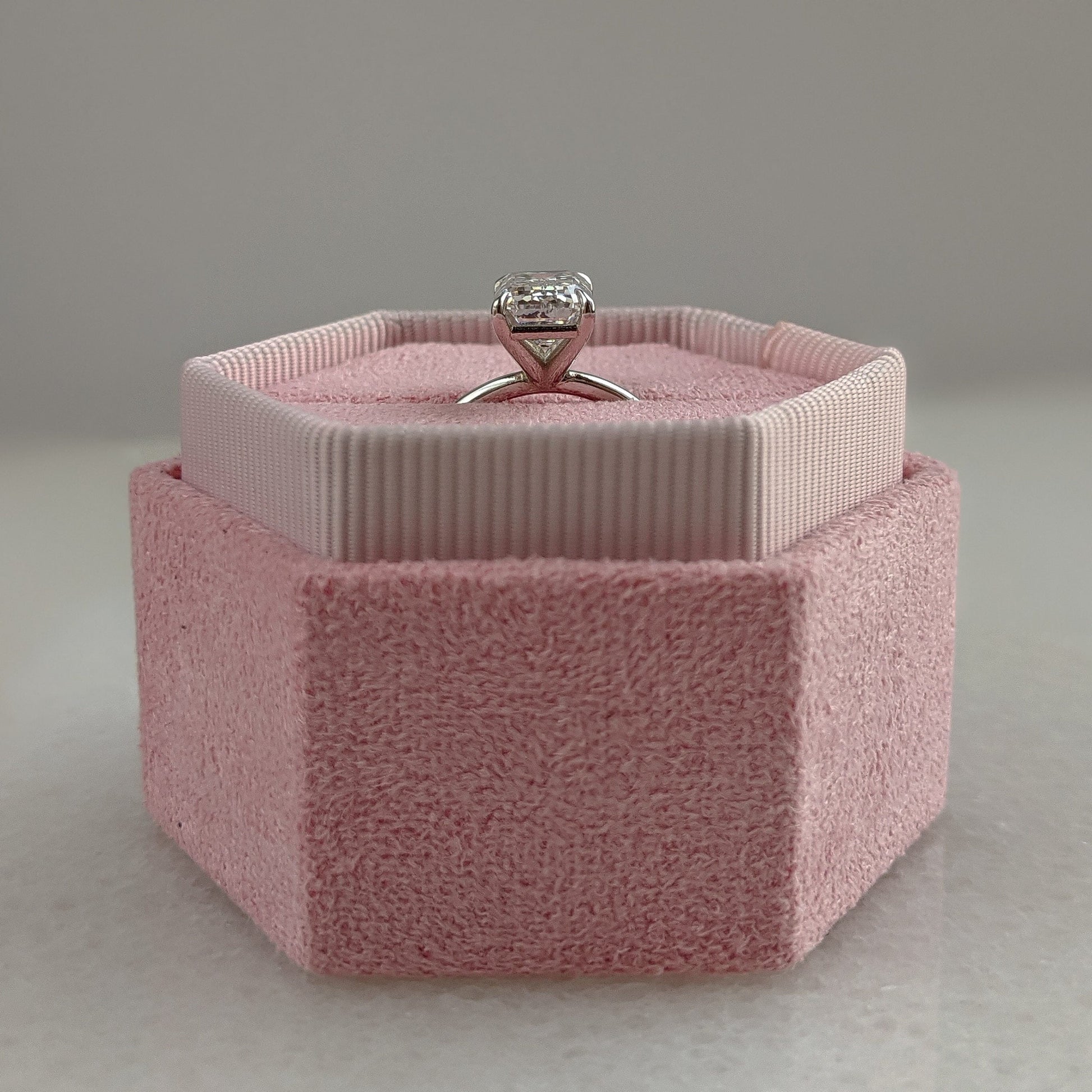 Emerald Solitaire Lab Grown Diamond Engagement Ring