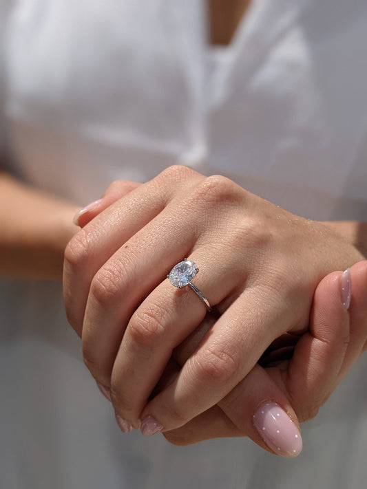 2.01 CT Oval Solitaire CVD F/VS1 Diamond Engagement Ring 2