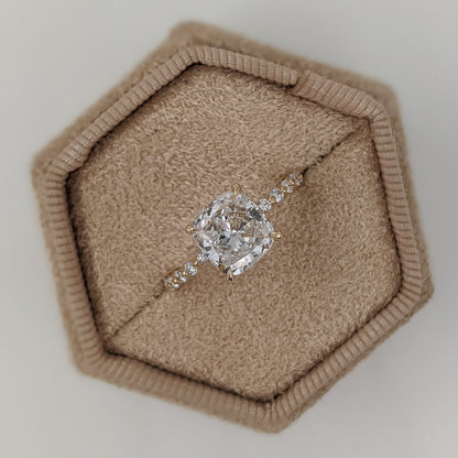 Cushion Pave Lab Grown Diamond Engagement Ring