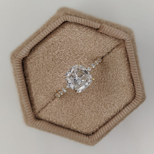 Cushion Pave Lab Grown Diamond Engagement Ring