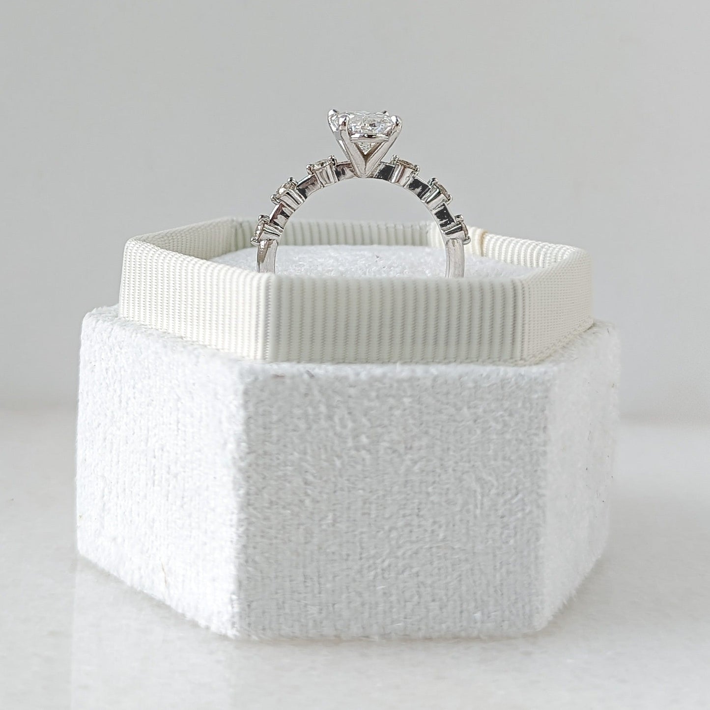 Oval Cut Pave Lab Grown Diamond Engagement Ring