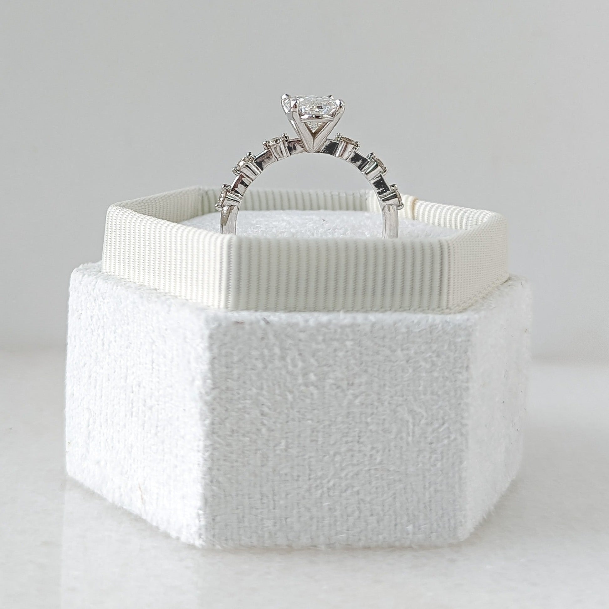 Oval Cut Pave Lab Grown Diamond Engagement Ring