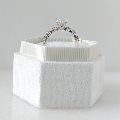 Oval Cut Pave Lab Grown Diamond Engagement Ring