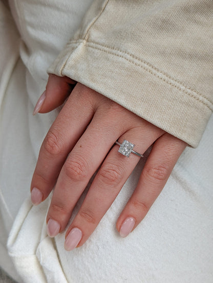 Cushion Solitaire Lab Grown Diamond Engagement Ring