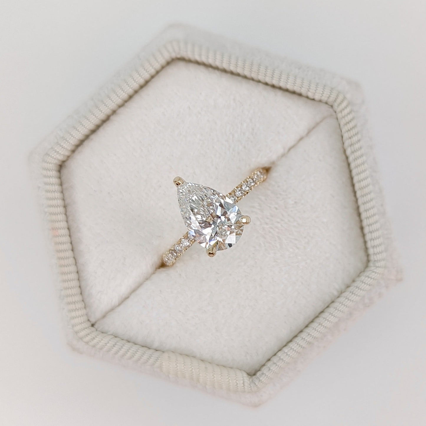 Pear Pave Lab Grown Diamond Engagement Ring